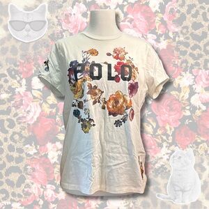 Polo Ralph Lauren white floral graphic tee in a woman’s Size Medium 💐